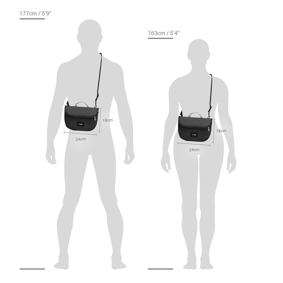 Folding women's anti-theft bag Pacsafe Go - black