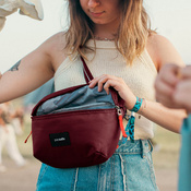 Pacsafe Go anti-theft hip pack - burgundy