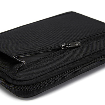 Pacsafe men's large RFID wallet - jet black - display