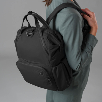 Women's anti-theft backpack Pacsafe Citysafe CX Econyl - black