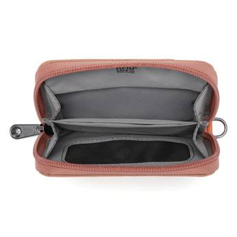 Portfel antykradzieżowy mały RFID Pacsafe - różowy