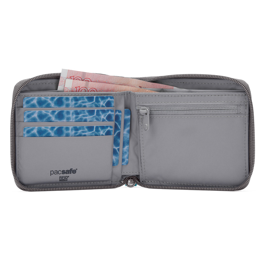 Portfel antykradzieżowy męski mały RFID Pacsafe - szary