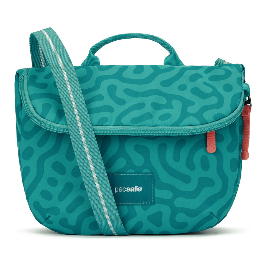 Folding women's anti-theft bag Pacsafe Go - turquoise