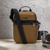 Medium anti-theft shoulder bag messenger Pacsafe Metrosafe X 6L - brown