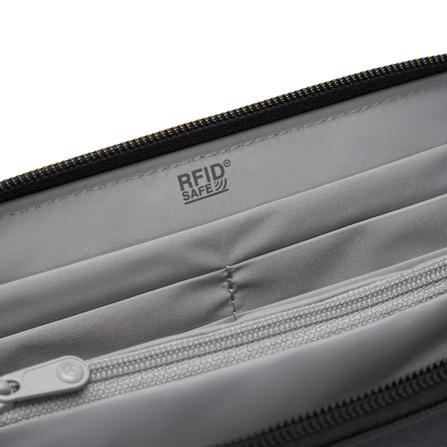 Portfel antykradzieżowy damski duży RFID Pacsafe - czarny