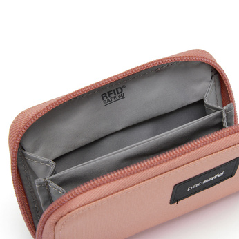 Portfel mały RFID Pacsafe - różowy