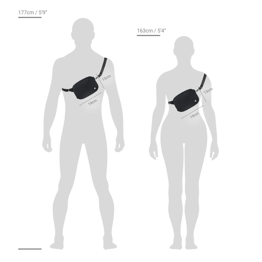 Torebka/biodrówka damska 2w1 antykradzieżowa Pacsafe W - czarna