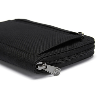 Pacsafe men's large RFID wallet - jet black - display