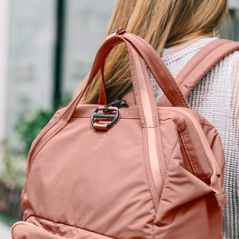 Women's anti-theft backpack Pacsafe Citysafe CX Econyl - pink