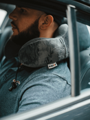 Travel pillow around the neck - gray. Plus earplugs and eye band