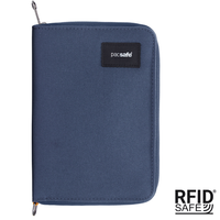 Portfel antykradzieżowy męski duży RFID Pacsafe - granatowy