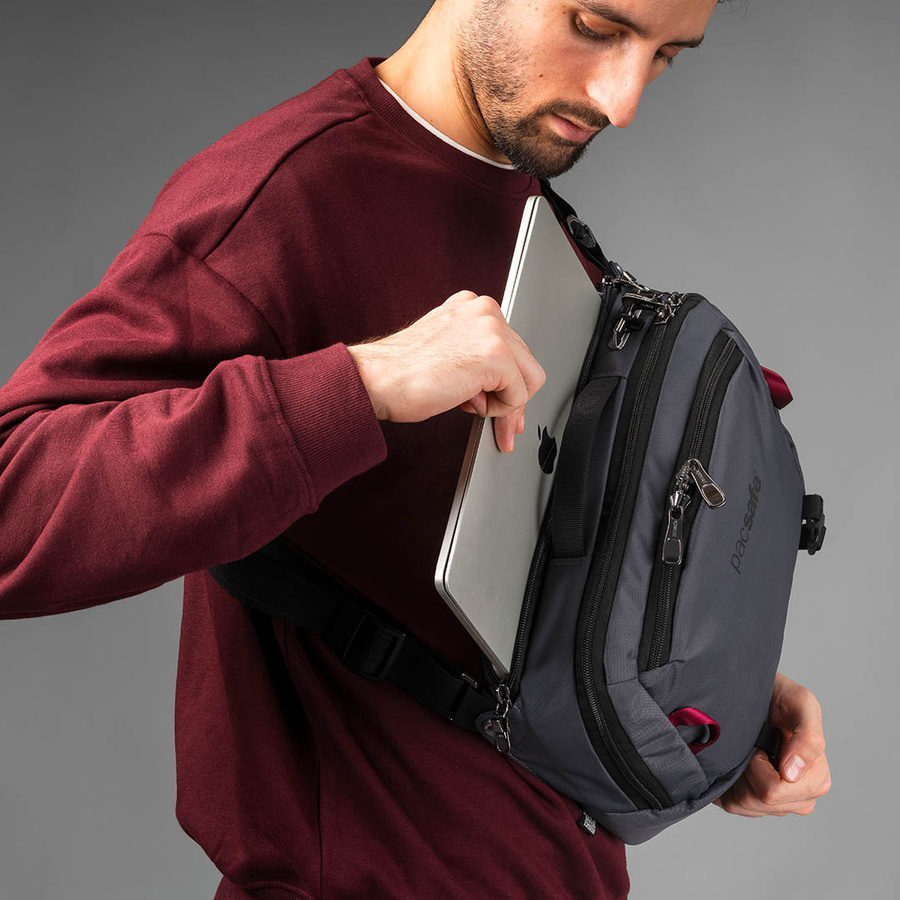 Pacsafe® EXP 12" anti theft sling crossbody - slate