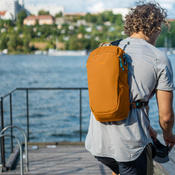 Anti-theft backpack for one shoulder Pacsafe ECO 12L - orange made of econyl