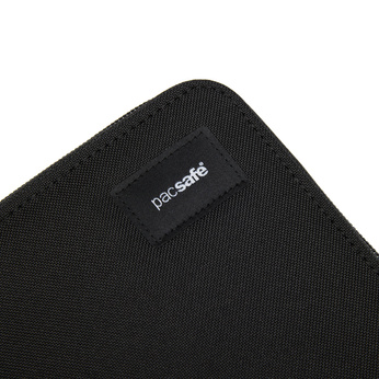Pacsafe men's large RFID wallet - jet black - display