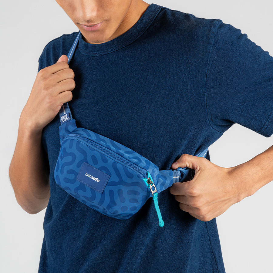 Pacsafe Go anti-theft hip pack - cerulean blue