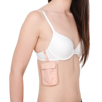 Anti-theft pouch attached to a bra Pacsafe Coversafe S25 - pink