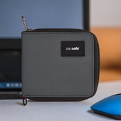 Men's small RFID Pacsafe wallet - dark gray