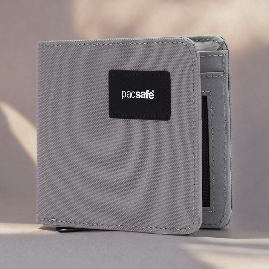 Portfel antykradzieżowy mały RFID Pacsafe - szary
