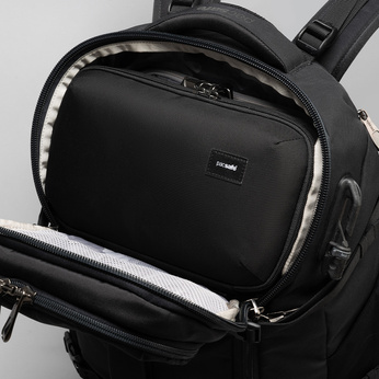 Travel case made of recycled material Pacsafe RFIDsafe - black