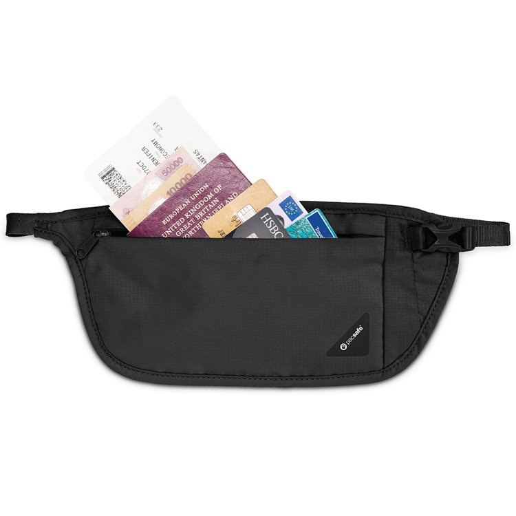 Portfel antykradzieżowy na pas RFID Pacsafe Coversafe V100 - szary