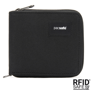 Men's small RFID Pacsafe wallet - jet black