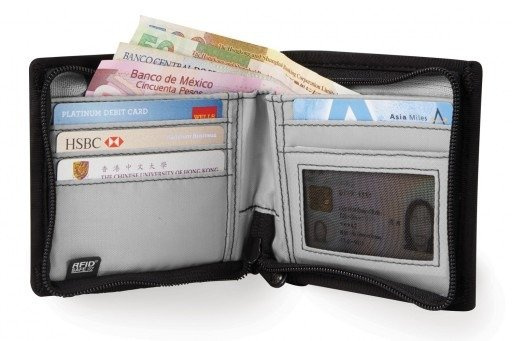 Portfel antykradzieżowy męski mały RFID Pacsafe Z100 - czarny