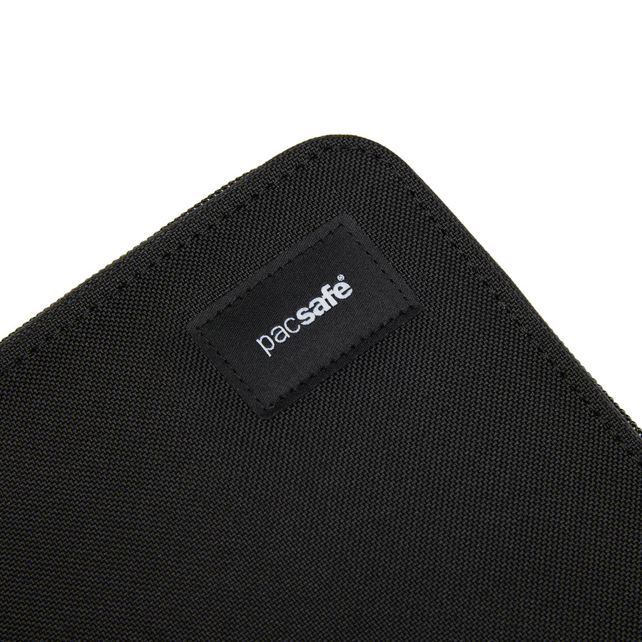 Pacsafe men's large RFID wallet - jet black - display