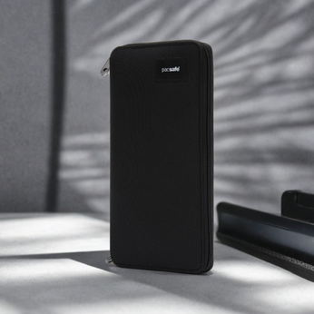 Portfel antykradzieżowy damski duży RFID Pacsafe - czarny