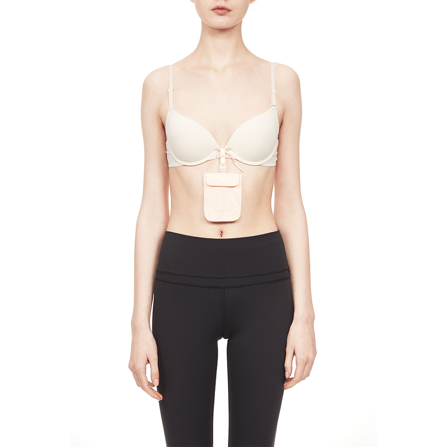 Anti-theft pouch attached to a bra Pacsafe Coversafe S25 - pink