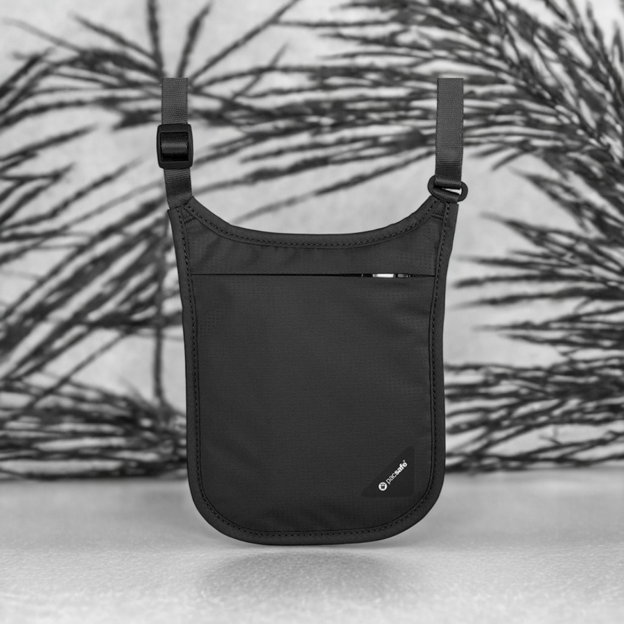 Portfel antykradzieżowy na szyję RFID Pacsafe Coversafe V75 - czarny