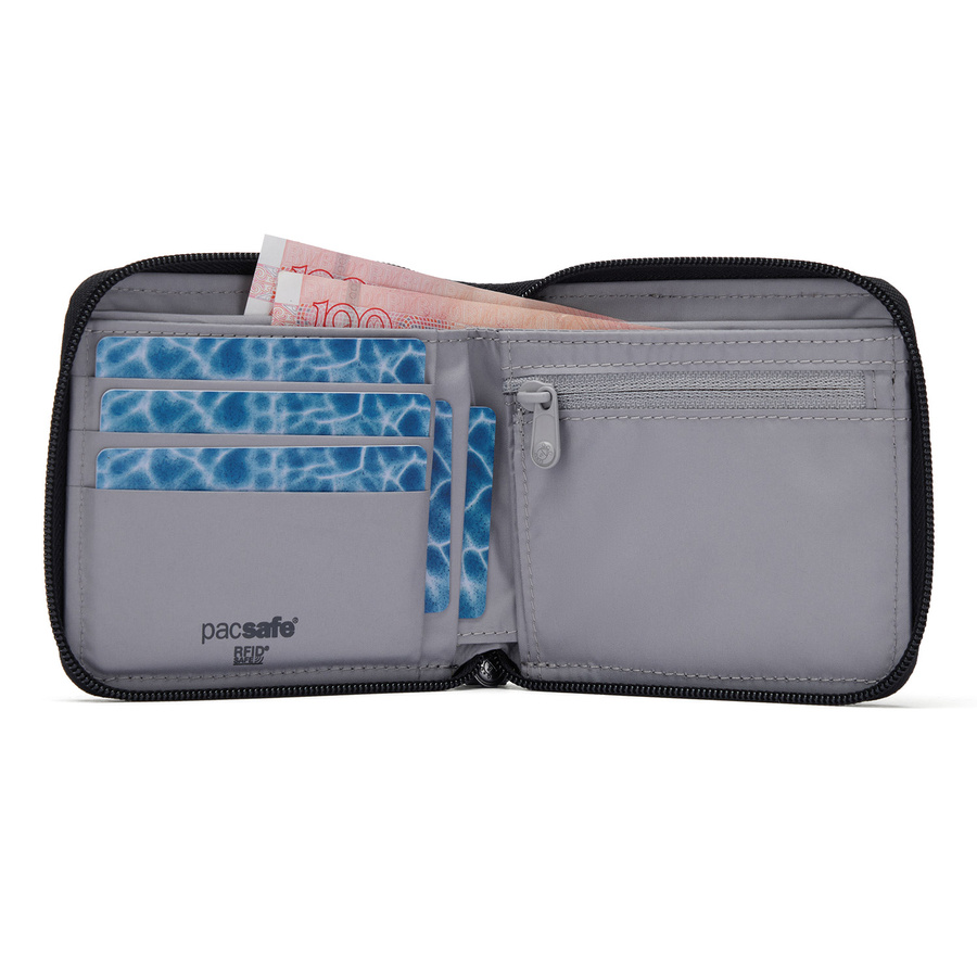 Men's small RFID Pacsafe wallet - jet black
