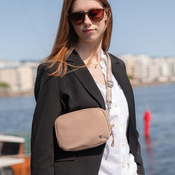 Small 2-in-1 anti-theft women's handbag Pacsafe W - beige