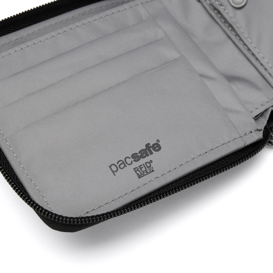 Men's small RFID Pacsafe wallet - jet black