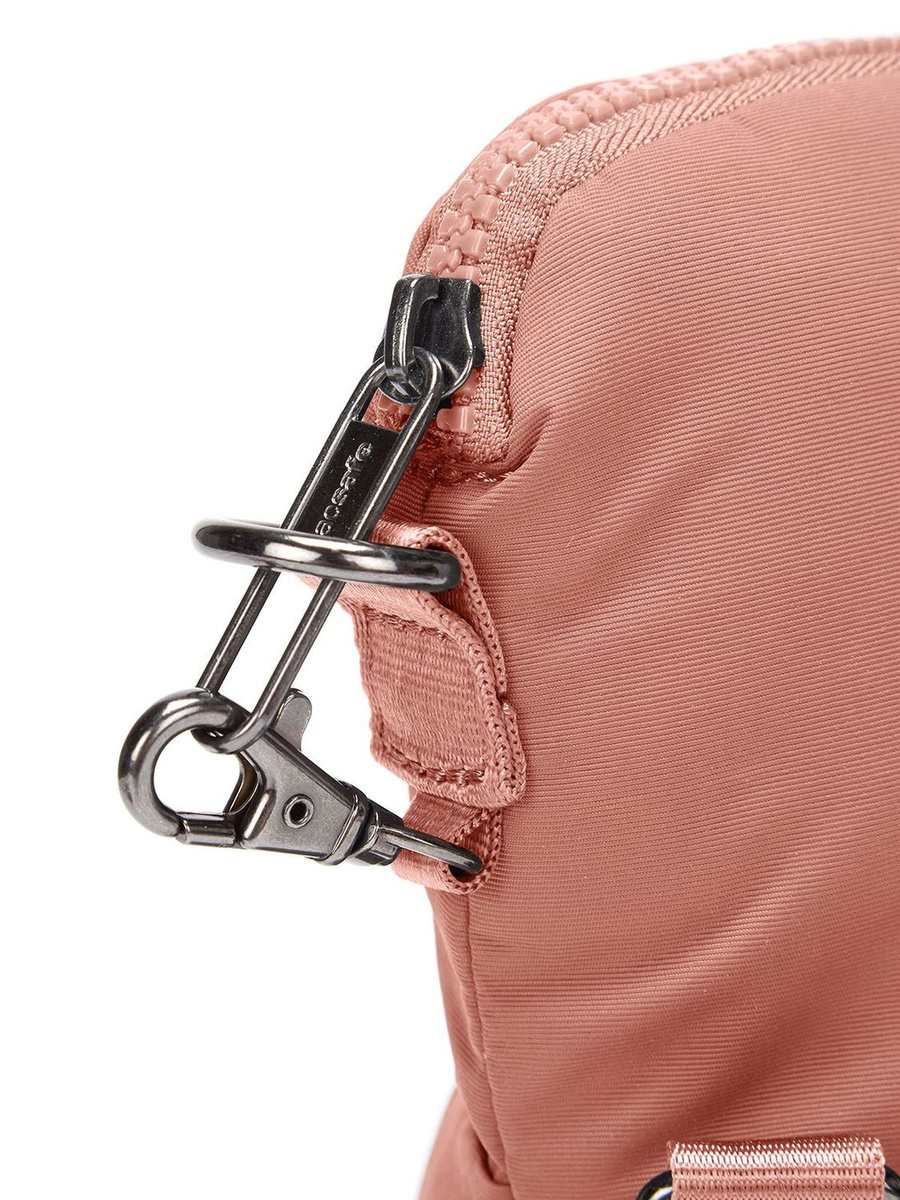 The foldable women's anti-theft handbag Pacsafe Citysafe CX Econyl® - pink