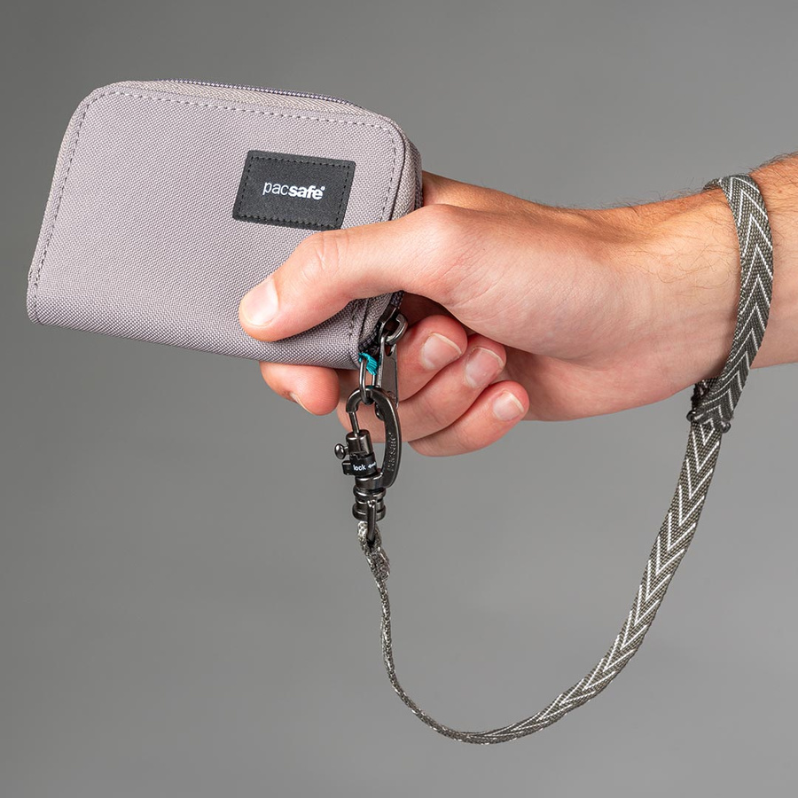 Portfel antykradzieżowy na karty RFID Pacsafe - szary