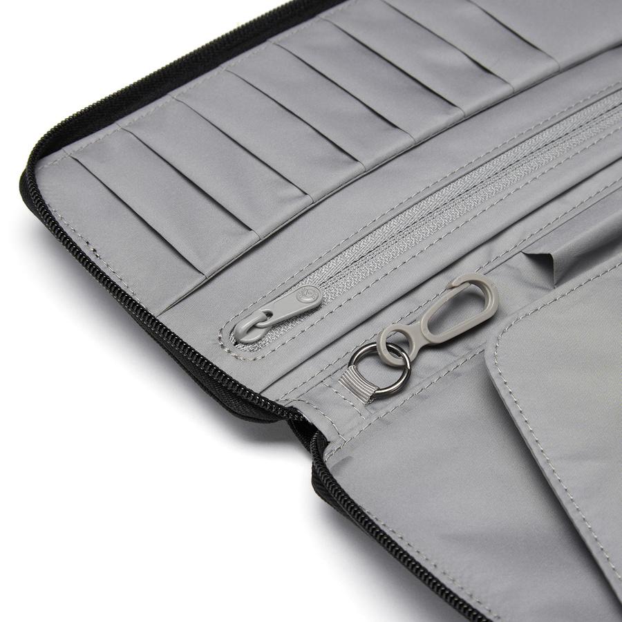 Large RFID Pacsafe women's wallet - black