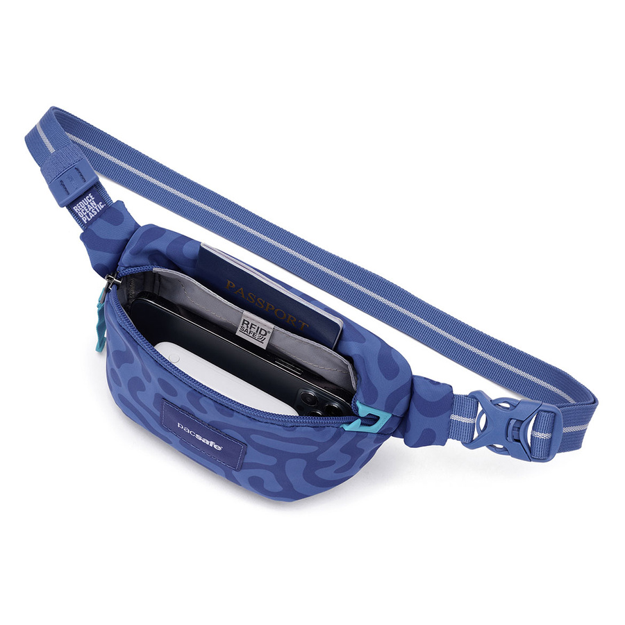 Pacsafe Go anti-theft hip pack - cerulean blue