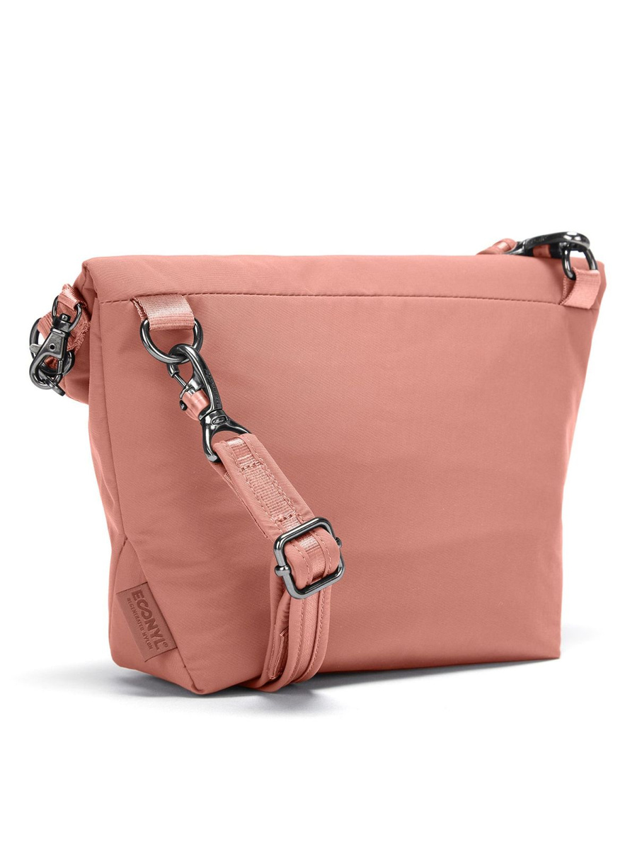 The foldable women's anti-theft handbag Pacsafe Citysafe CX Econyl® - pink