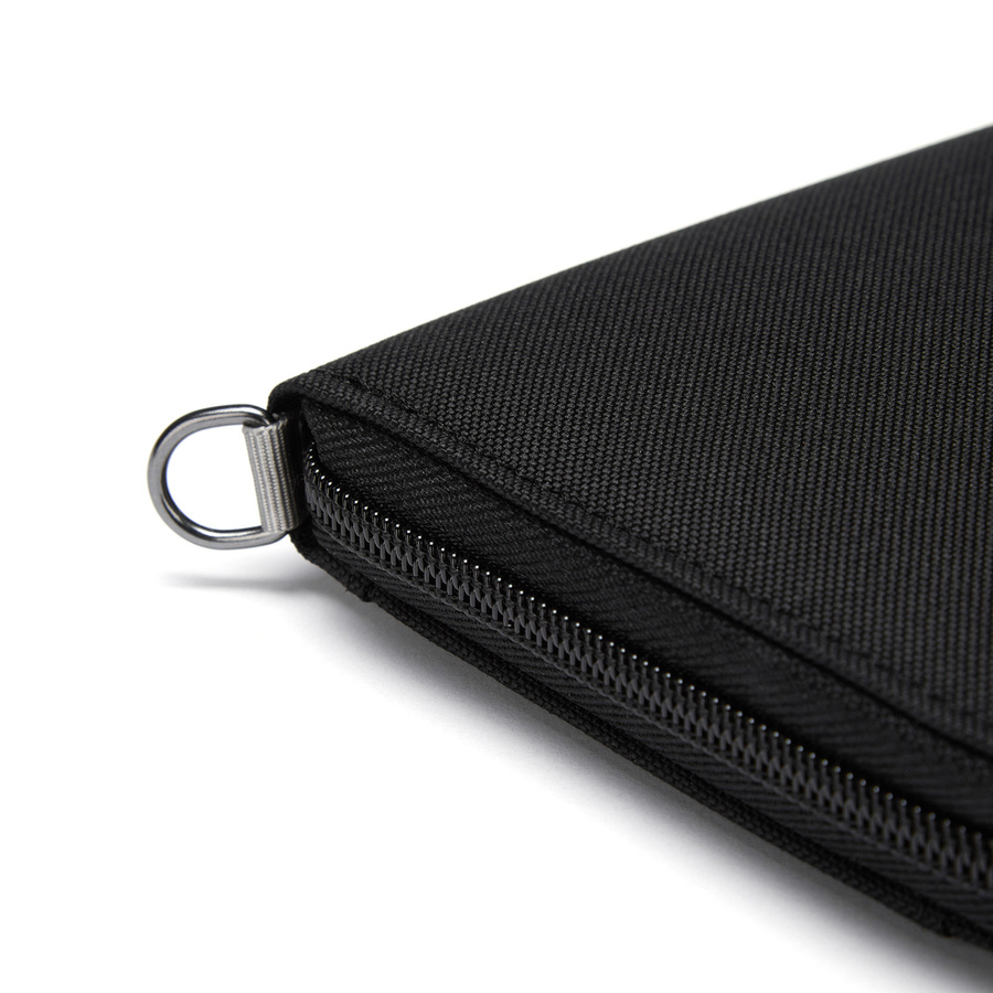 Pacsafe men's large RFID wallet - jet black - display
