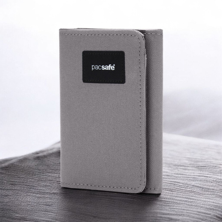 Portfel antykradzieżowy składany RFID Pacsafe - szary