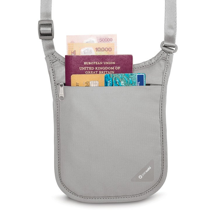 Portfel antykradzieżowy na szyję RFID Pacsafe Coversafe V75 - czarny