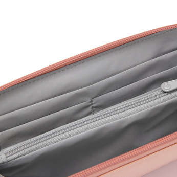 Portfel antykradzieżowy damski duży RFID Pacsafe - różowy