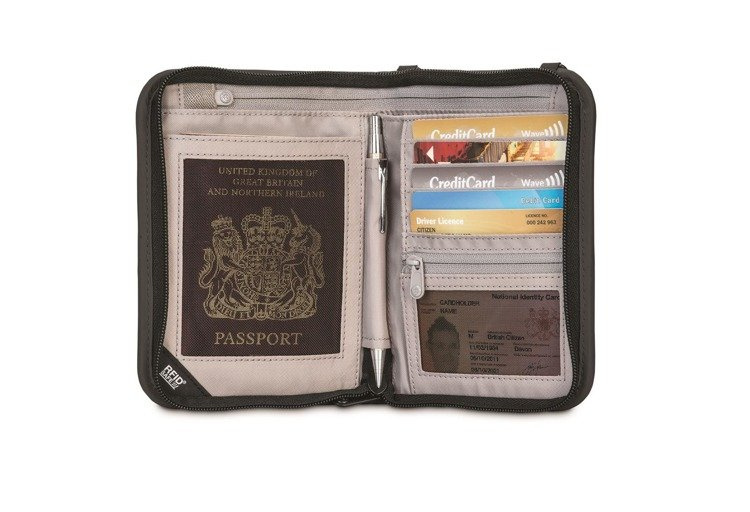 Portfel antykradzieżowy męski mały RFID Pacsafe V150 - czarny