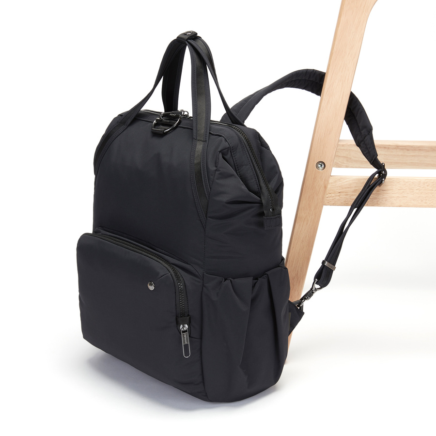 Women's anti-theft backpack Pacsafe Citysafe CX Econyl - black