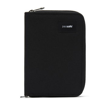 Pacsafe men's large RFID wallet - jet black - display