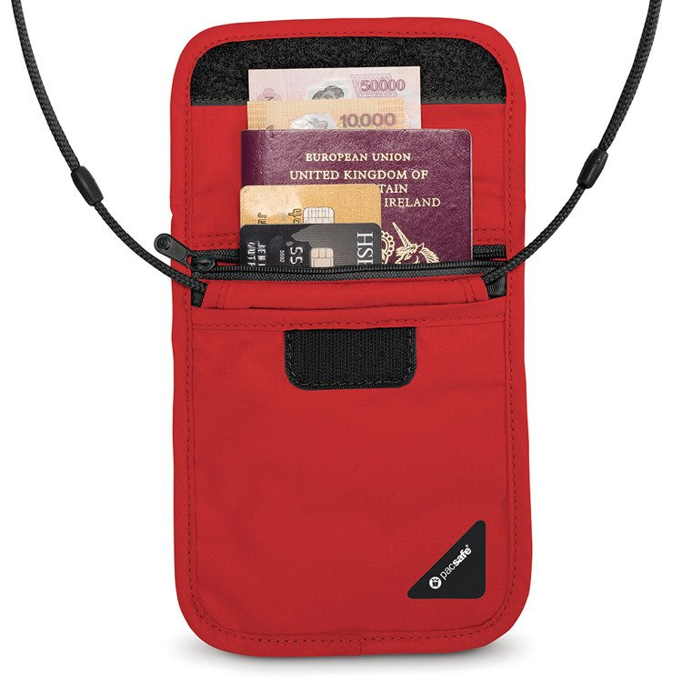 Paszportówka antykradzieżowa na szyję Pacsafe Coversafe X75 - szara