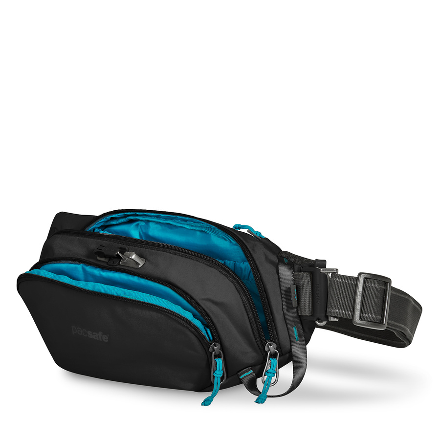 Hip pouch anti-theft Pacsafe ECO - black made from econyl