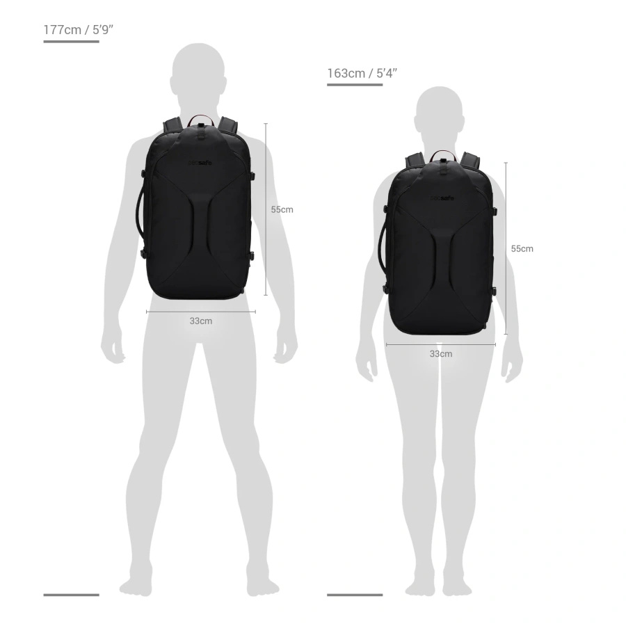 Anti-theft travel backpack Pacsafe EXP45 - dark gray