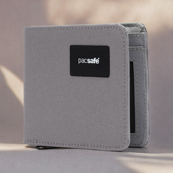 Portfel antykradzieżowy mały RFID Pacsafe - szary