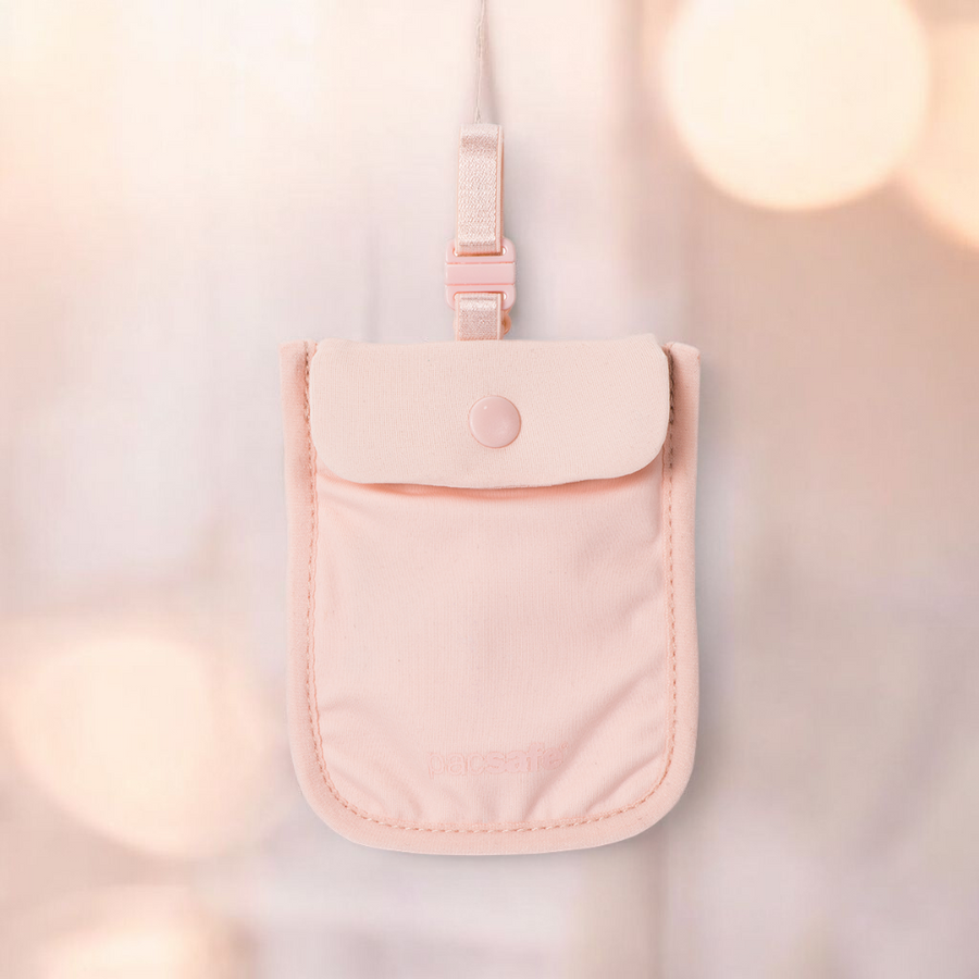 Anti-theft pouch attached to a bra Pacsafe Coversafe S25 - pink